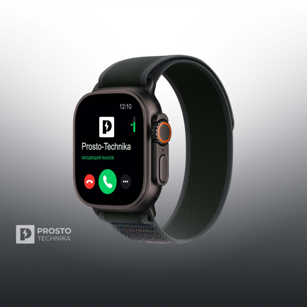 Часы Apple Watch Ultra 2, 49 мм, титан чёрного цвета, ремешок Trail чёрного цвета (2024) S/M